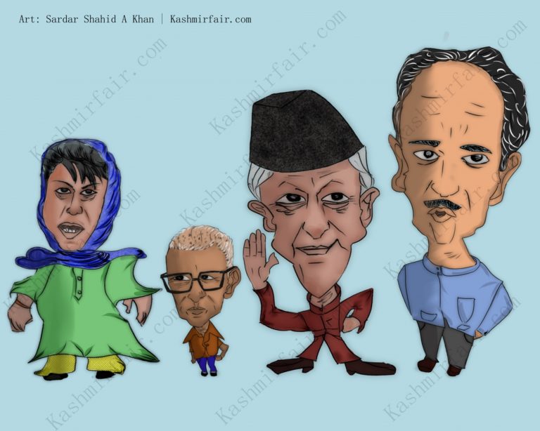 Mehbooba Mufti, G N Azad, Farooq Abdullah, Omer Abdullah, Kashmir, Caricature