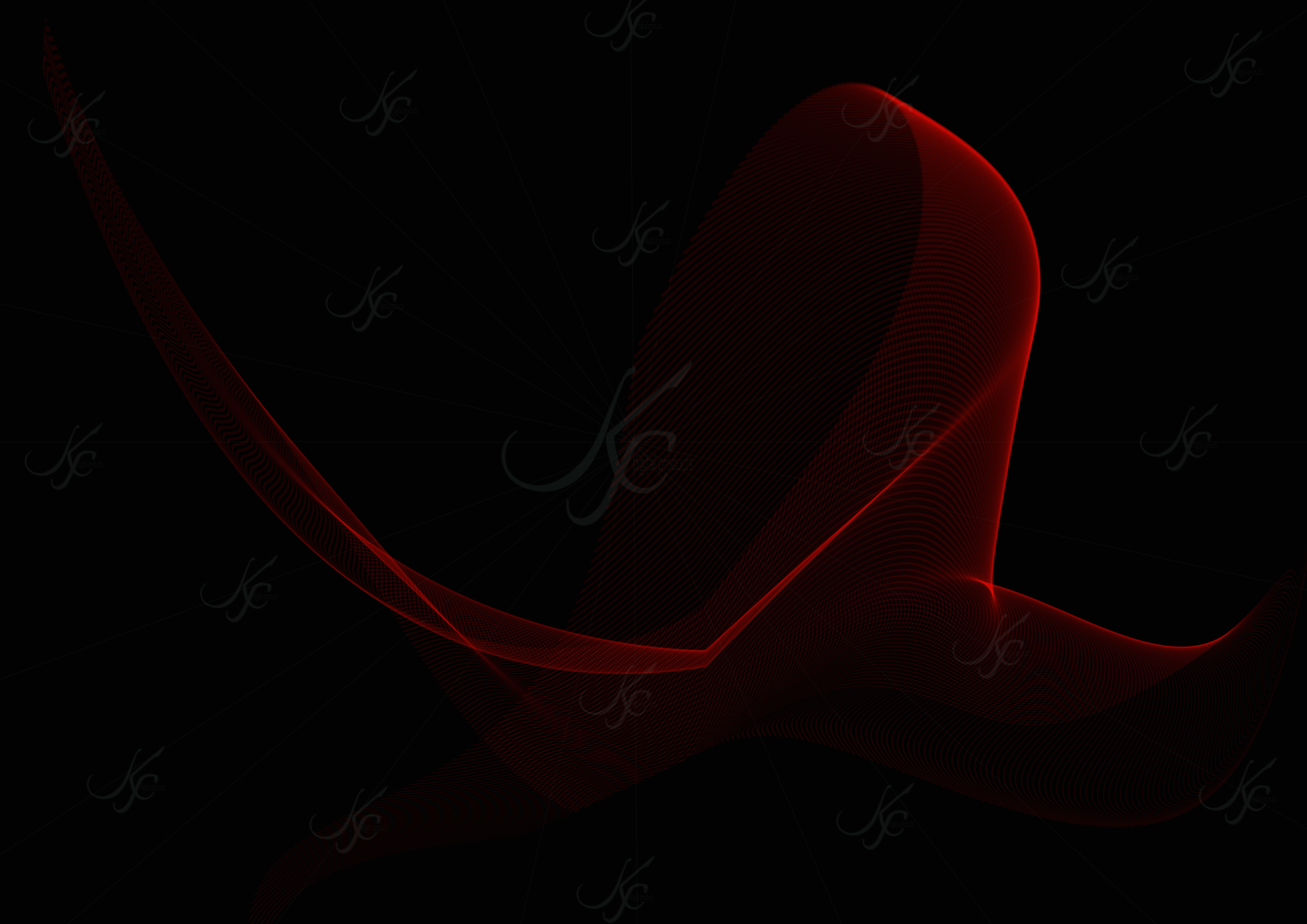 Abstract Red Wave on Black 1 Abstract Red Wave on Black